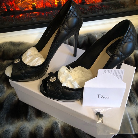 Dior Shoes - DIOR ADDICT CANNAGE PEEP SHOES